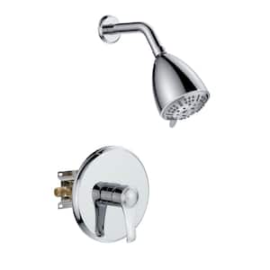 9-Spray Patterns with 4 in. Tub Wall Mount Single Handheld Shower Heads With 1.8 GPM in Chrome(Valve Included)