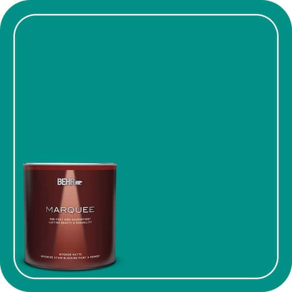 BEHR MARQUEE 1 qt. #490B-6 Emerald Coast Matte Interior Paint & Primer
