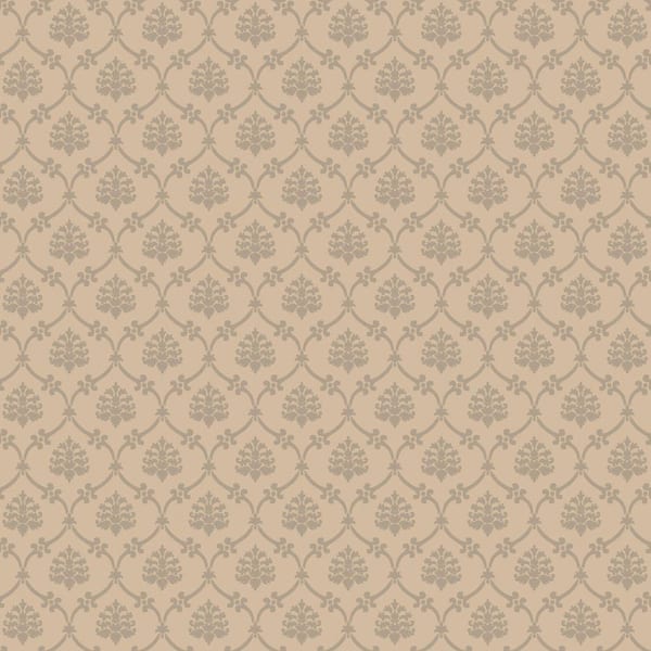 The Wallpaper Company 8 in. x 10 in. Latte Linked Medallions Wallpaper Sample-DISCONTINUED
