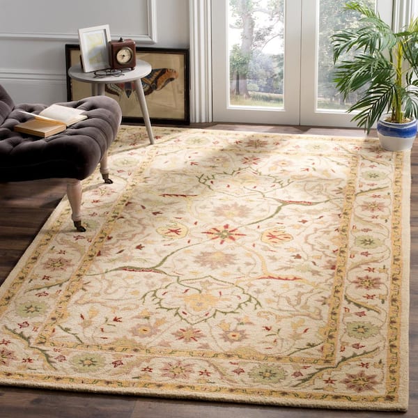 Antiquity Ivory 4 ft. x 6 ft. Border Area Rug