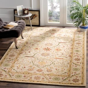 Antiquity Ivory 8 ft. x 10 ft. Border Floral Area Rug