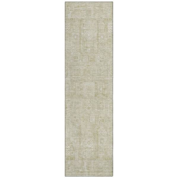 Chantille Machine Washable Indoor/Outdoor Abstract ACN2804 Wheat 2 ft. x 7 ft. Runner Rug