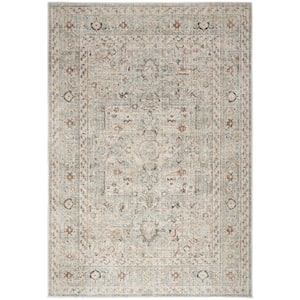 Oushak Home Light Grey 6 ft. x 7 ft. Floral Traditional Area Rug