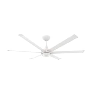 es6 - Smart Indoor Ceiling Fan, 72" Diameter, White, Universal Mount with 7" Ext Tube - with Chromatic Uplight LED