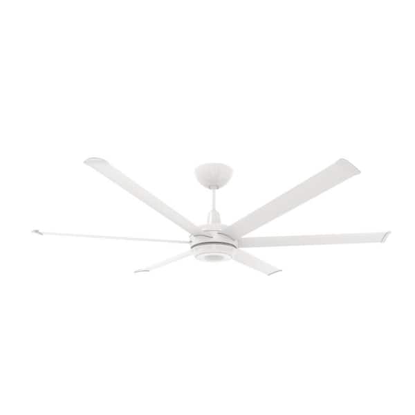 Big Ass Fans es6 - Smart Indoor Ceiling Fan, 72" Diameter, White, Universal Mount with 7" Ext Tube - with Chromatic Uplight LED