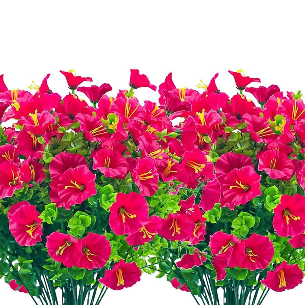2.5 in. Rose Red Artificial Shrub UV Resistant Plastic Flowers