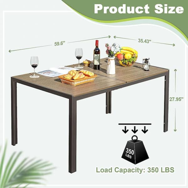 ダイニングテーブル Terrace dining table 12*60 Gymax Rectangle Patio Outdoor Dining Table Acacia Wood Tabletop