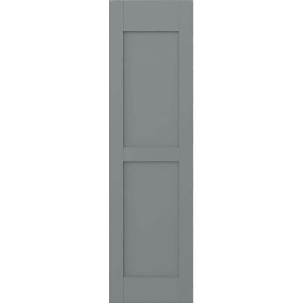 18 in. W x 43 in. H Americraft 2-Equal Flat Panel Exterior Real Wood Shutters Pair in Ocean Swell price history on PriceWatchPro