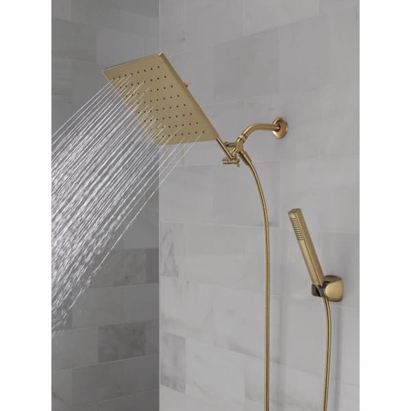 Delta Raincan Gold 1-Spray Dual Wall Mount Fixed and Handheld