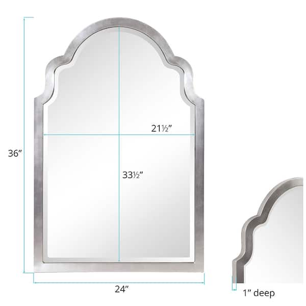 Marley Forrest - Medium Arch Silver Modern Mirror (36 in. H x 24 in. W)