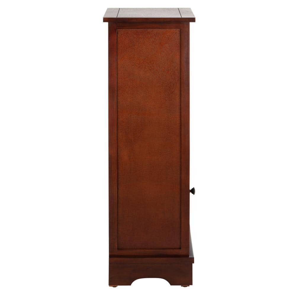 Cherry Pine Accent Cabinet with Wicker Baskets