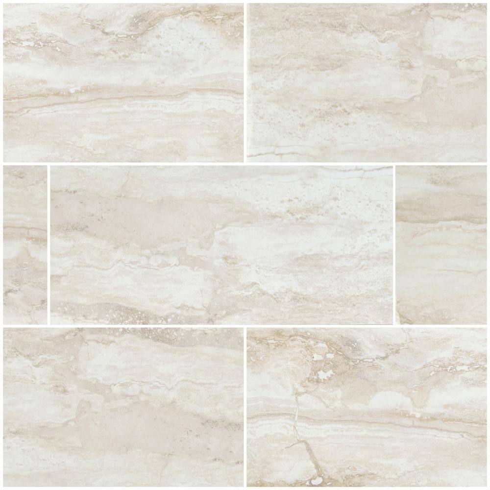 Pietra Bernini Bianco 12 in. x 24 in. Polished Porcelain Marble Look Floor and Wall Tile (512 sq. ft./Pallet) price history on PriceWatchPro