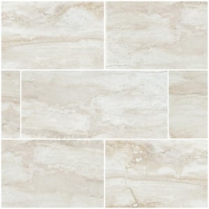 Pietra Bernini Bianco 12 in. x 24 in. Polished Porcelain Marble Look Floor and Wall Tile (16 sq. ft. / Case)