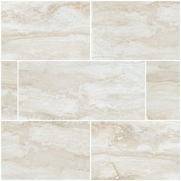 Pietra Bernini Bianco 12 in. x 24 in. Polished Porcelain Marble Look Floor and Wall Tile (16 sq. ft. / Case)