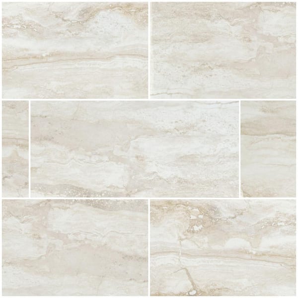 Pietra Bernini Bianco 11.88 in. x 23.63 in. Polished Porcelain Floor and  Wall Tile (512 sq. ft./Pallet)