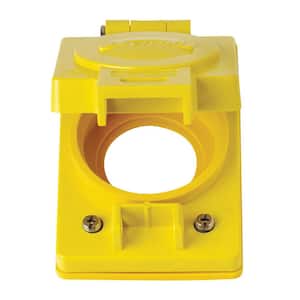 1-Gang Wetguard Corrosion Resistant Locking Flip Lid for 30 Amp Outlet , Yellow
