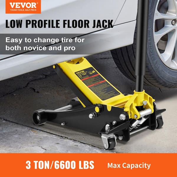 Floor Jack 3 Ton Low Profile Floor Jack Heavy-duty Steel Racing Floor Jack with Dual Pistons Quick Lift Pump