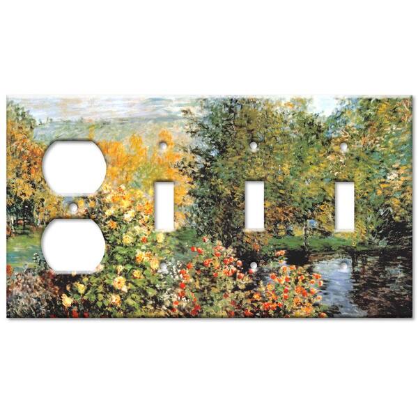 Art Plates Monet Stiller Winkle Outlet/Triple Switch Combo Wall Plate