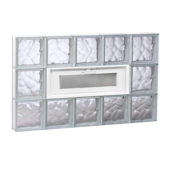 Clearly Secure 28.75 in. x 17.25 in. x 3.125 in. Frameless Wave Pattern Vented Glass Block Window