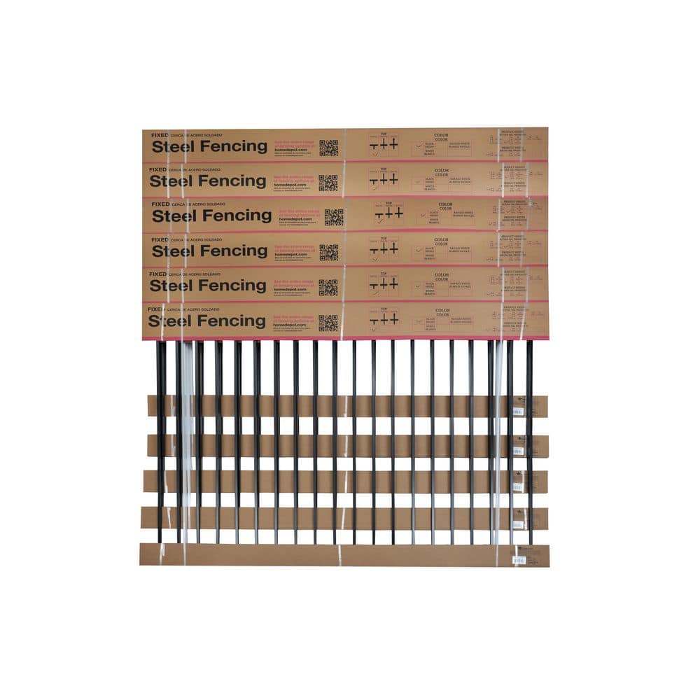 Pro Series 5.83 ft. x 7.75 ft. Black Galvanized Steel Fixed Flush Top Fence Panel (6-Pack) price history on PriceWatchPro