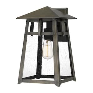 Merle 1-Light Burnished Bronze Hardwired Outdoor Wall Lantern Sconce