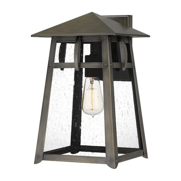 Quoizel Merle 1-Light Burnished Bronze Hardwired Outdoor Wall Lantern Sconce