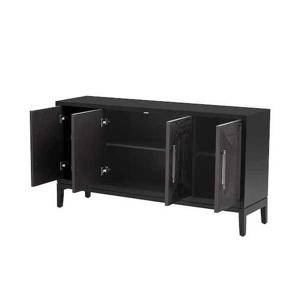 COWLOWN 59.6 in. W x 15.7 in. D x 31.5 in. H Bathroom Black Linen Cabinet