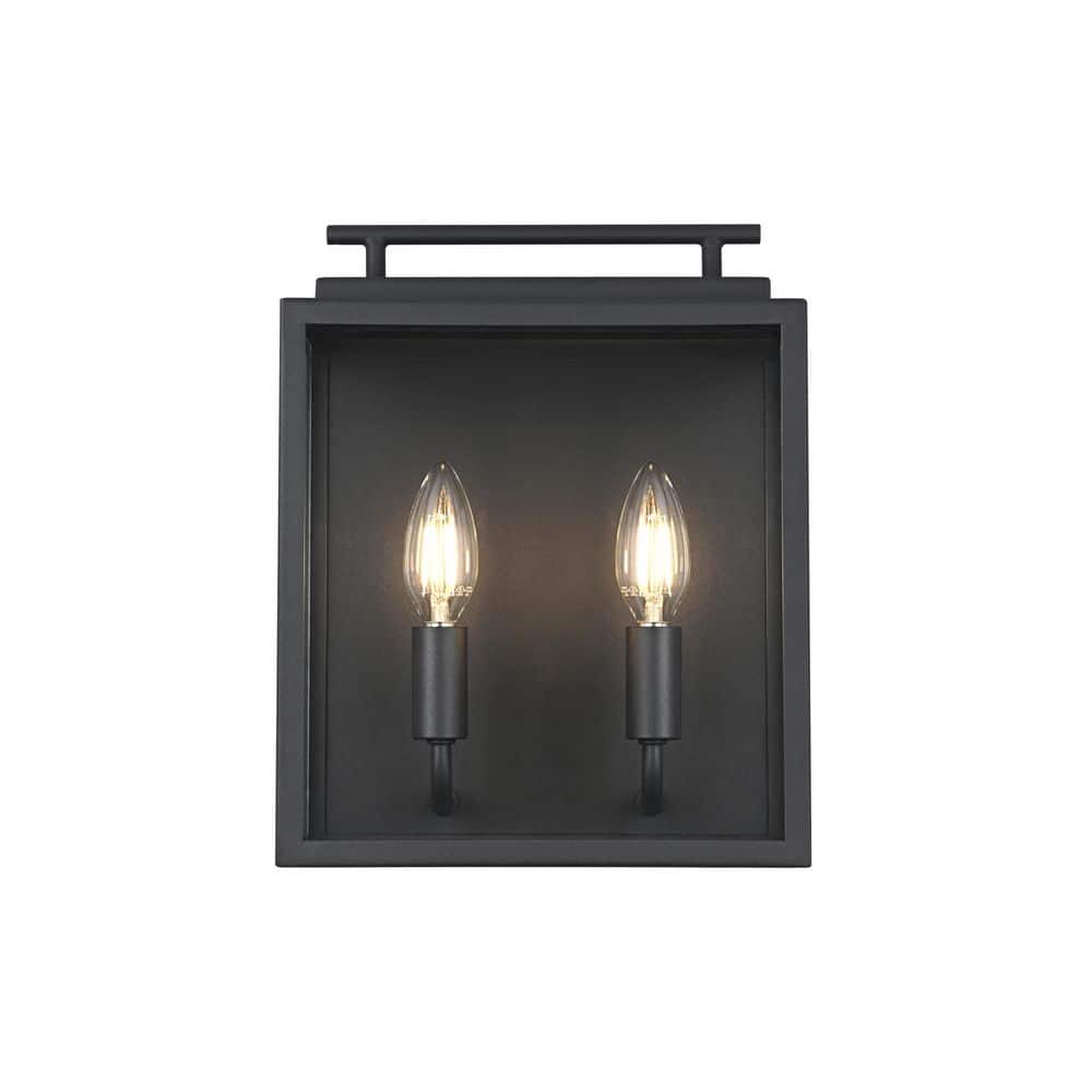 12 in. Black Outdoor Hardwired Wall Sconce with No Bulbs Included price history on PriceWatchPro