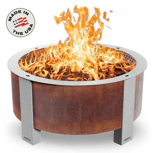 X Series 42 Smokeless Fire Pit - Heavy-Gauge Steel Material - Compatible with Cooking and Grilling - Corten Stee