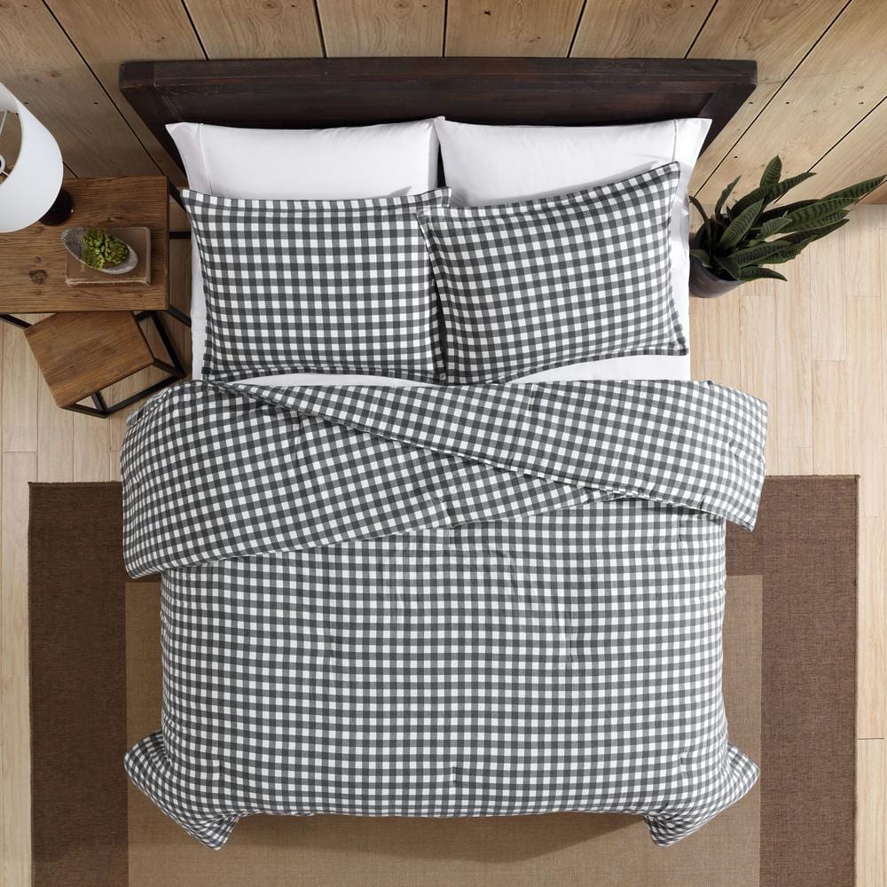 Preston Twin Gray Cotton Reversible Comforter Set
