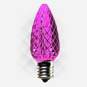 C9 LED Pink Faceted Replacement Christmas Light Bulb (25-Pack)