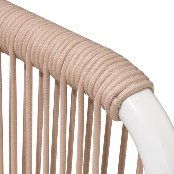 2-Piece Metal Outdoor Sectional Sofa with Navy Blue Cushions 4-Armrest