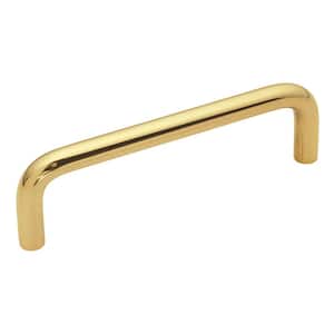 Wire Pulls Pull 3-1/2 in. (76 mm) Center to Center Polished Brass Finish Modern Brass Bar Pull (1-Pack )