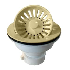 3-1/4 in. Push/Pull Basket Strainer in Powdercoated Almond