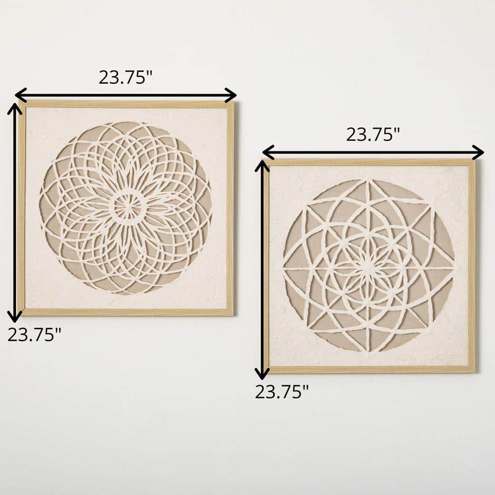Handmade Rice Paper Mandala Abstract Art Print Set