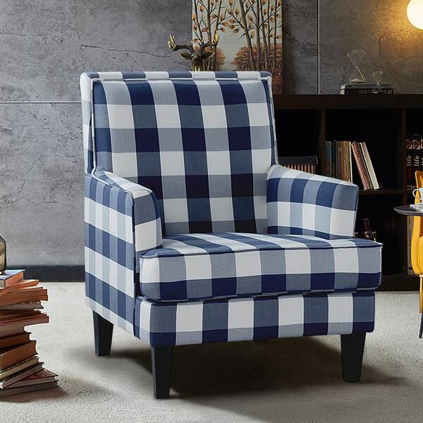 Navy best sale gingham chair