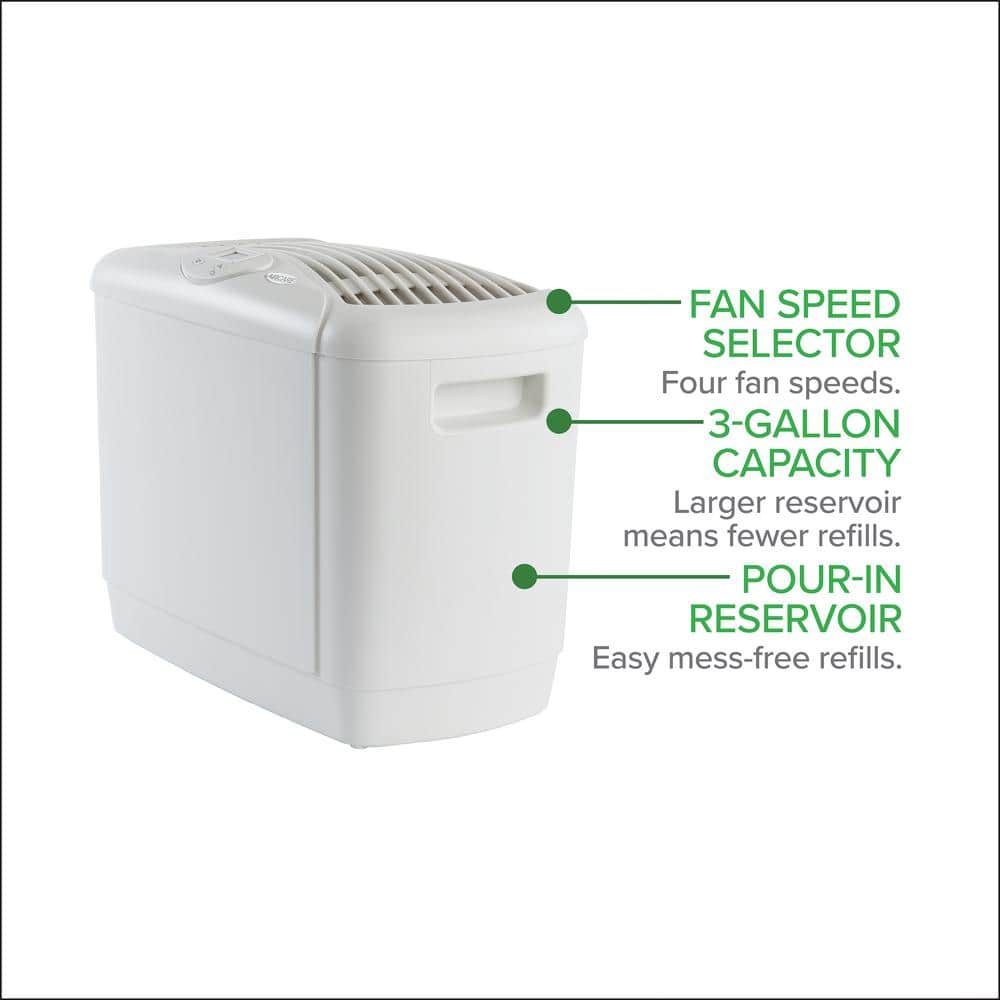 Gray 3-Gallon Digital Mini Console Humidifier with Automatic Shutoff