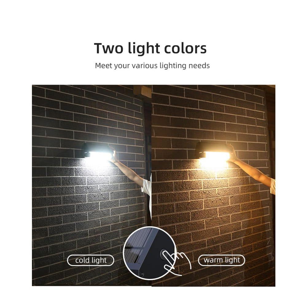 Black Aluminum Solar Powered LED Flood Security Light