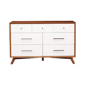 Flynn 7-Drawer 2-Tone Dresser, Acorn/White