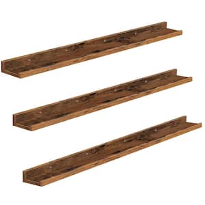 47.2 in. W x 3.9 in. D Floating Shelves, Decorative Wall Shelf with Raised Edge and Invisible Brackets(Set of 3)