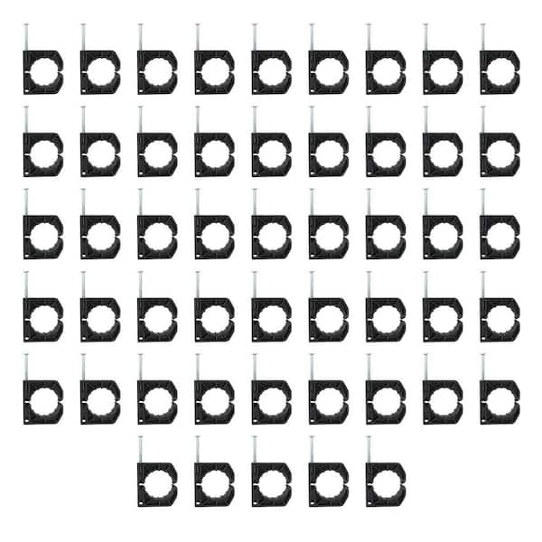 PLUMBFLEX 3/4 in. in. Polyethylene Full Clamp J-Hook with Nail for PEX Tubing Piping Support (50-Pack)