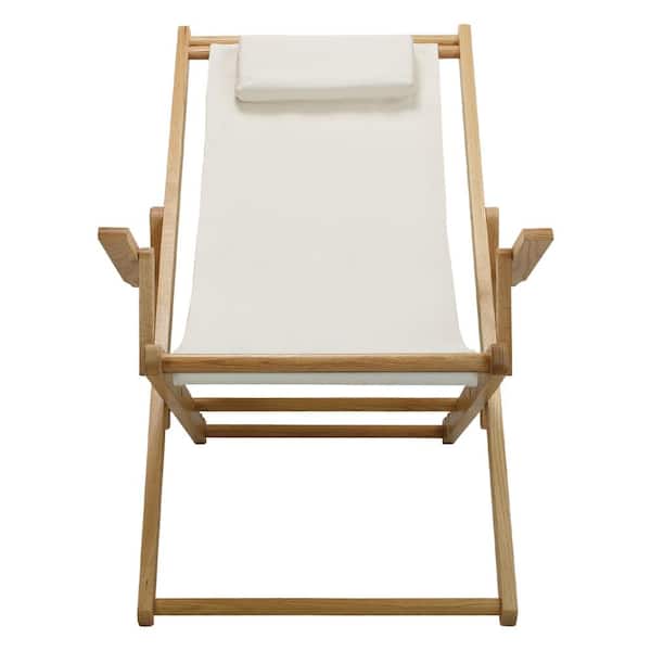 Casual Home - Natural Frame and Natural Canvas Solid Wood Sling Chair