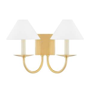 Lenore 2-Light Aged Brass Wall Sconce