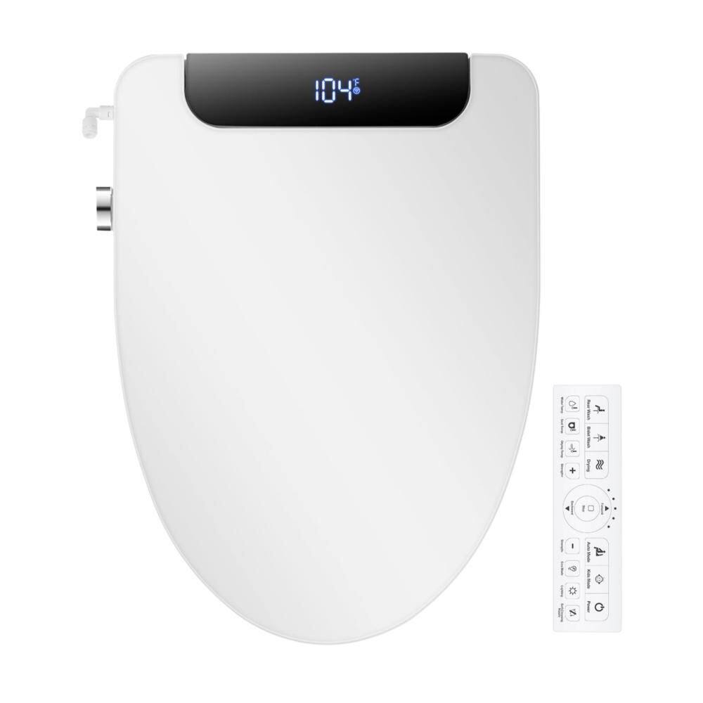 LED Electric Bidet Seat for Toilet, Elongated Toilets with Air Dryer, Heated Seat and Slow Close Lid, in White price history on PriceWatchPro