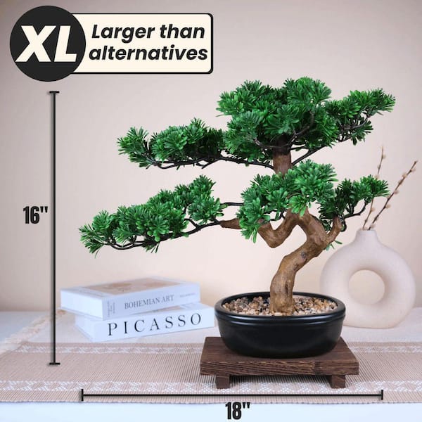 1.3 ft. Artificial Bonsai Boxwood Tree in Ceramic Pot WK0714