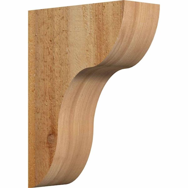 Ekena Millwork 4 in. x 10 in. x 14 in. Western Red Cedar Carmel Rough Sawn Corbel