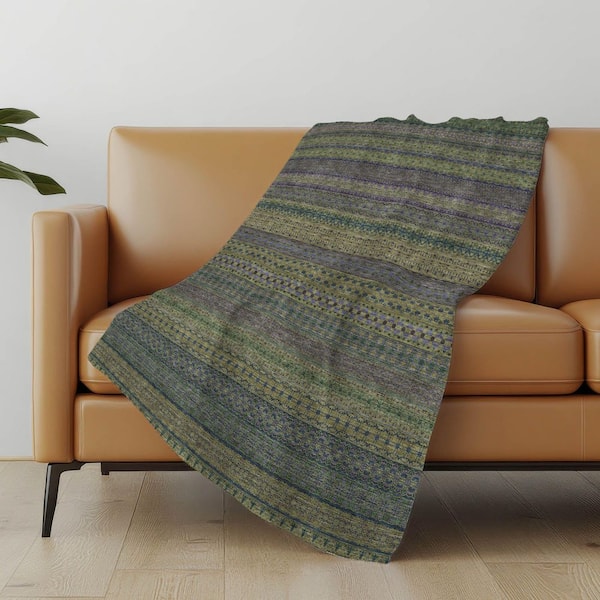 Premium Machine Washable ASB527 Olive 50 in. x 70 in. Sherpa Throw Blanket
