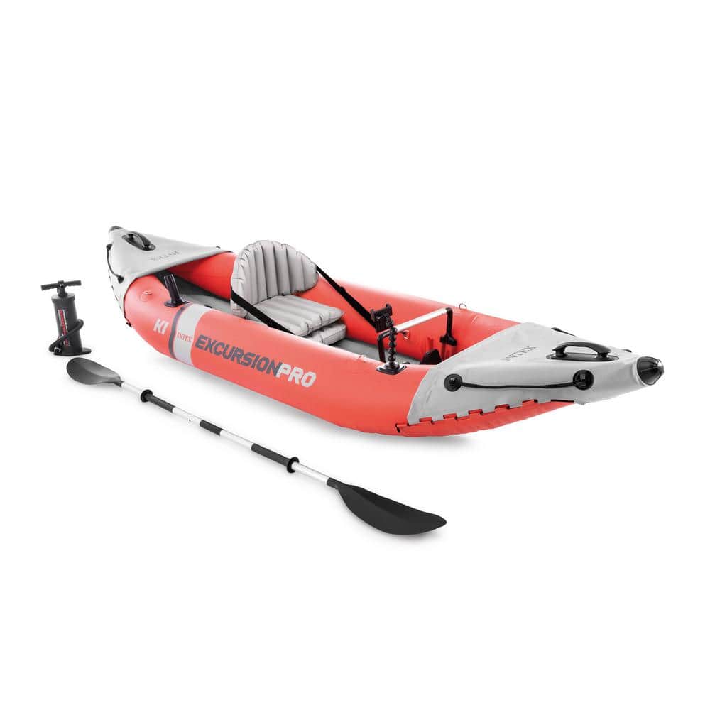 To grader blomst bark Intex Excursion Pro K1 Single Person Inflatable Vinyl Fishing Kayak with  Oar/Pump 68303EP - The Home Depot
