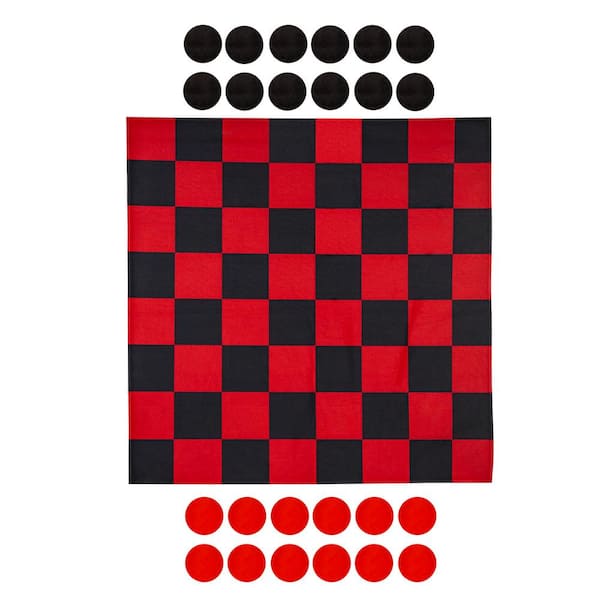 Evergreen Checkers/Chess Outdoor Reversible Game Set with Storage Bag