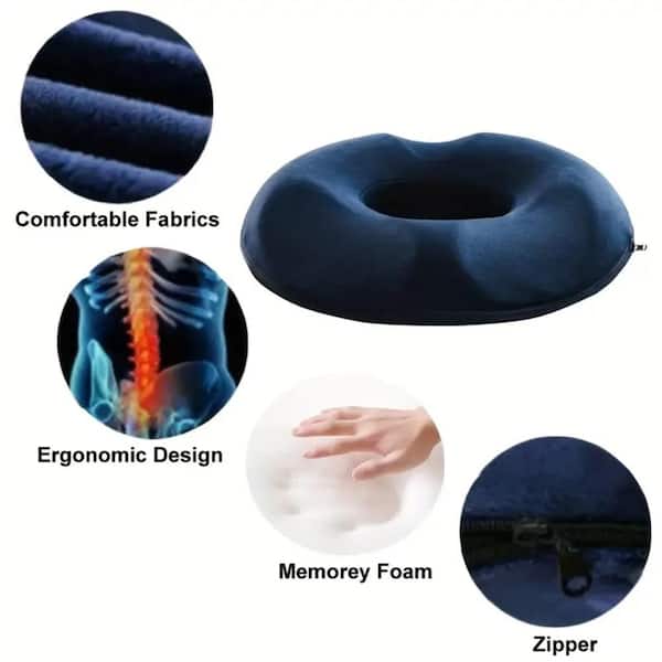 Afoxsos Blue Donut Seat Foam Cushion Pillow Helps Ease Tailbone